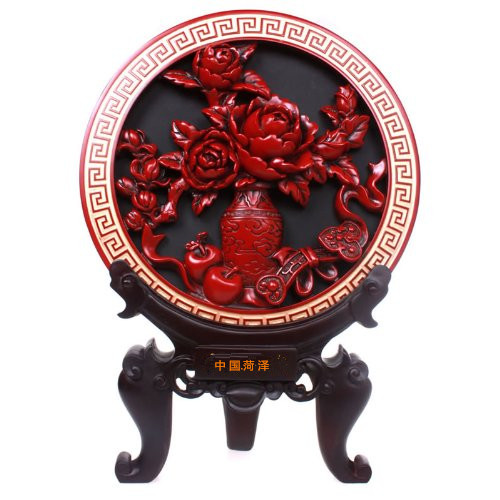Heze peony flower activated carbon carving carbon craft gift decoration housewarming gift living room small decoration home decoration decoration