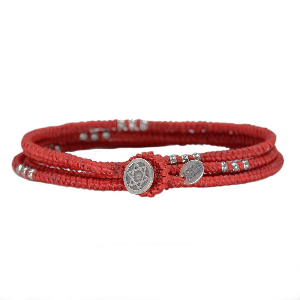 Road Tasman multicolor hand woven diamond knots 925 silver multilayer red rope lovers hand in a small crowd design sense
