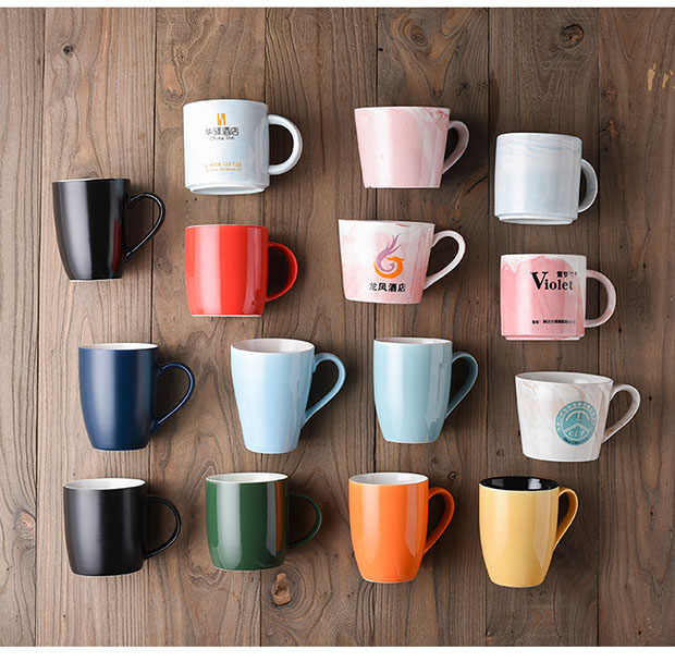 Cốc men cốc gốm sứ Bắc Âu đá cẩm thạch mờ cốc cà phê cốc cốc ăn sáng cốc tùy chỉnh logo bình giữ nhiệt 2 lít
