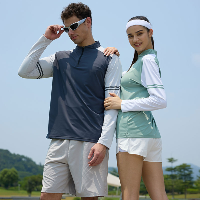 Sudong Outdoor Cloud Yarn New Technology Quick-Dry T-Shirt for Men and Women, Antibacterial, Breathable, Stand Collar, Long Sleeve, Sun Protection, Quick-Dry T-Shirt