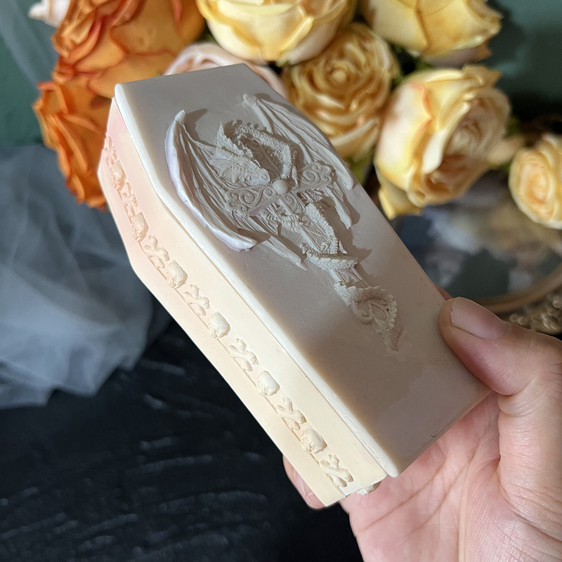 Qinghuan Resin Dark Style Coffin Storage Creative DIY Display Accessories Plaster Baking Silicone Mold