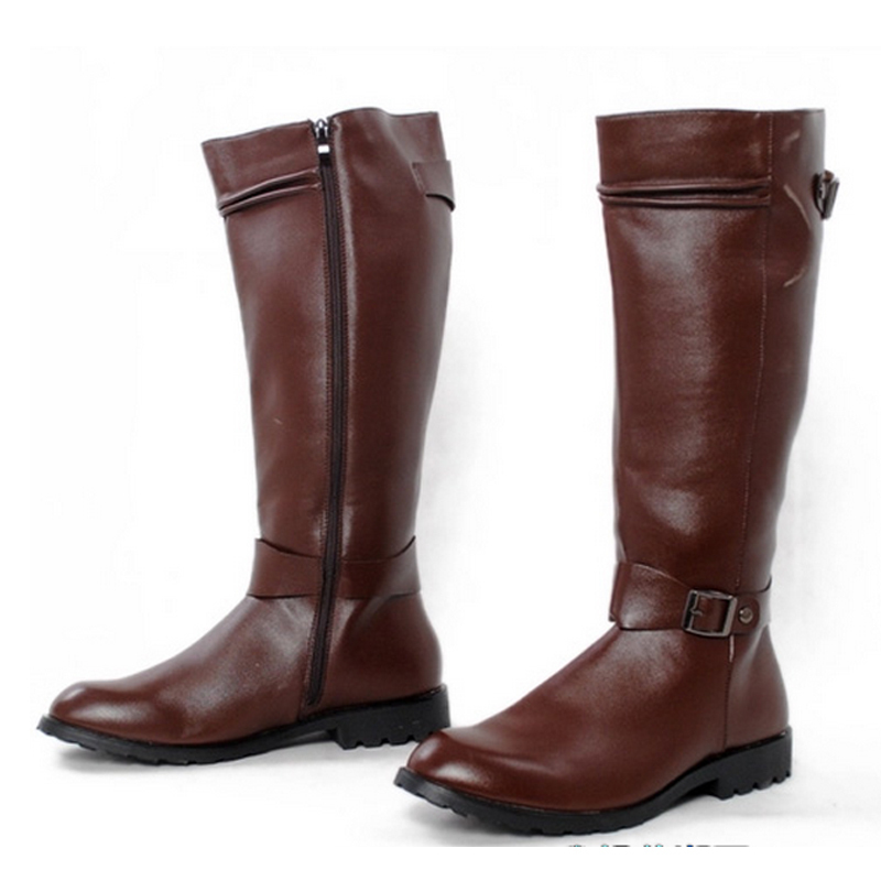 Autumn and Winter High Boots, Riding Boots, High-Top Long Boots, High-Top Motorcycle Leather Boots, Korean Style Men's Trendy British Denim Outdoor Boots