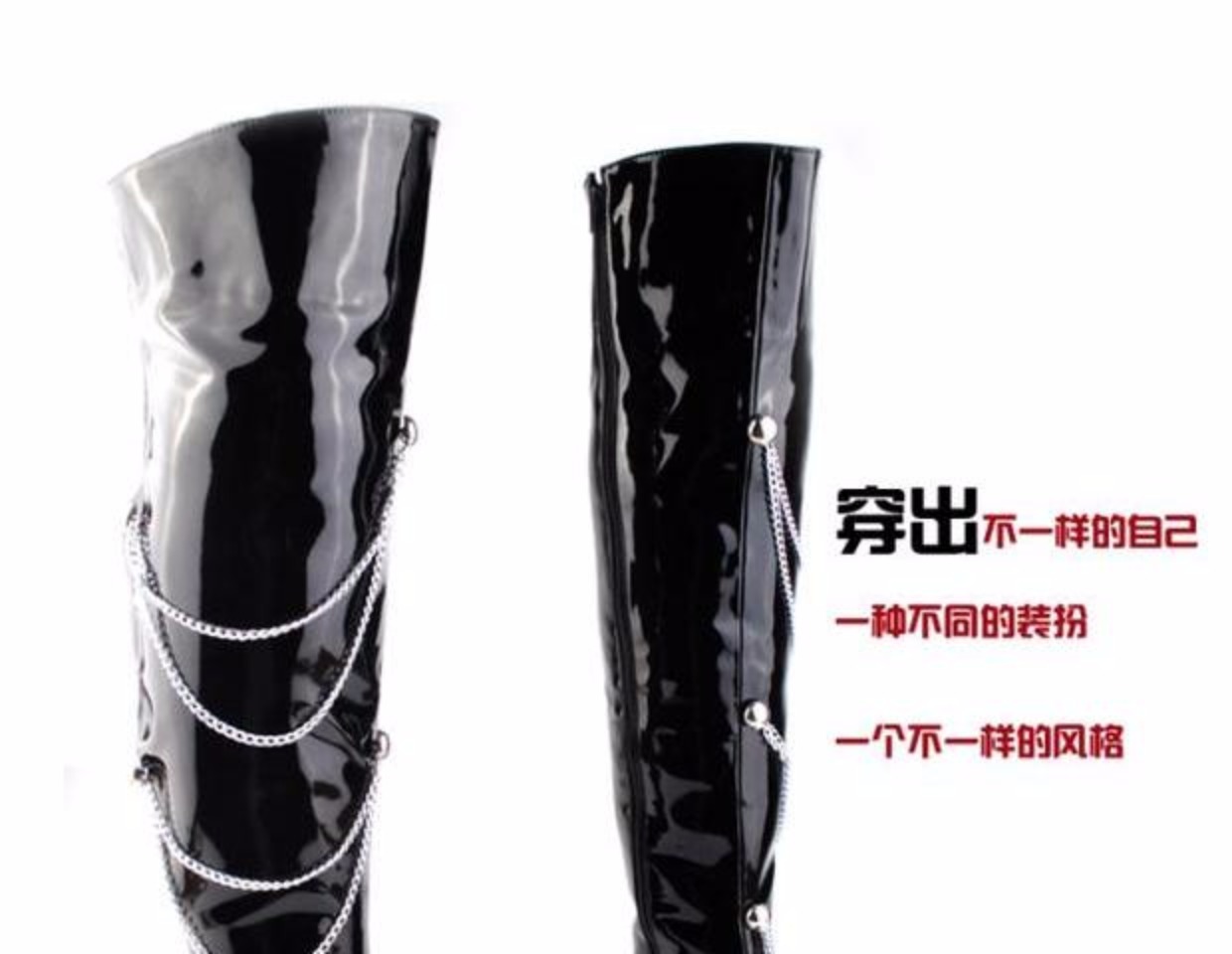 Rock punk cos stage boots 66 cm cực khiêu vũ nam dài khởi động siêu cao ống over the knee boots xe gắn máy khởi động