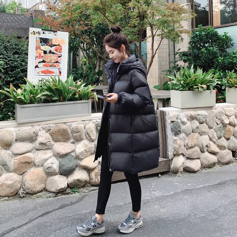 Rouje Moaks Women's Mid-Length down Jacket for Winter Extreme Cold, Popular Style, Loose Fit, 90% Duck Down, Korean Version, Thickened Coat