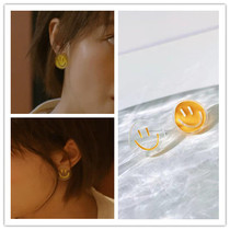 North Che Nanyuan Bao Xue Lan Yingying with earrings and smiles face asymmetric fun expression earrings Tremella needle