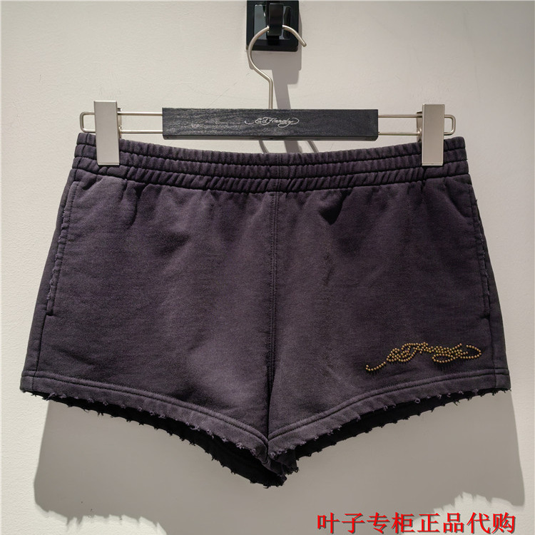 Ed Hardy Trendy Brand Genuine Women's Summer Rhinestone Logo Casual Sports Shorts E1Qbw394-168 Ed Hardy Trendy Brand Genuine Women's Summer Rhinestone Logo Casual Sports Shorts E1Qbw394-168