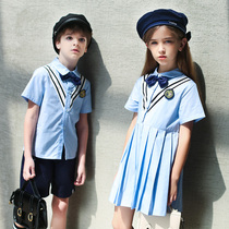 Kindergarten garden clothes summer clothes British style children students school uniforms performance clothes new summer school students class clothes set