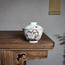 Morning rain and twilight Qiaoqiao made flower basket two-year-old cover bowl 130ml