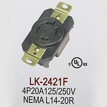 LK-2421F NEMA L14-20R 20A 125 250V American 3-core 4-wire anti-fall socket UL