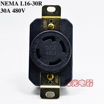 LK-2434F L16-30R 30A 480V NEMA American standard socket three-phase four-wire anti-shedding socket