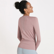 lulu original new slim-fit sports long-sleeved fitness suit quick-drying breathable top conservative meat yoga t-shirt