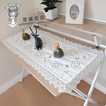 Foreign trade exports to Europe and the United States cotton and Hemp hollow hand embroidery hand hook side table flag decorative towel special offer