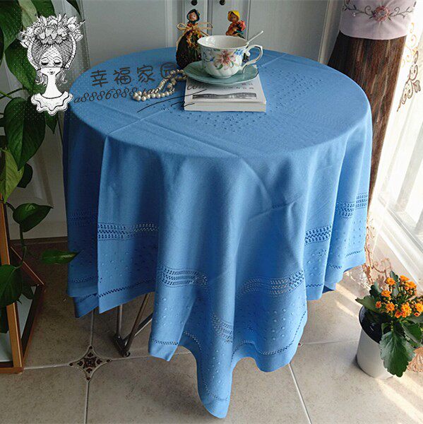 Foreign trade export to Europe and the United States hand-drawn embroidery blue tablecloth cover towel tea table towel special offer