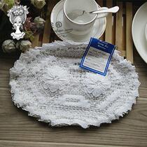 Foreign trade exports to Europe and the United States White pure cotton handmade lace mesh buckle placemat plate with vase pad special offer