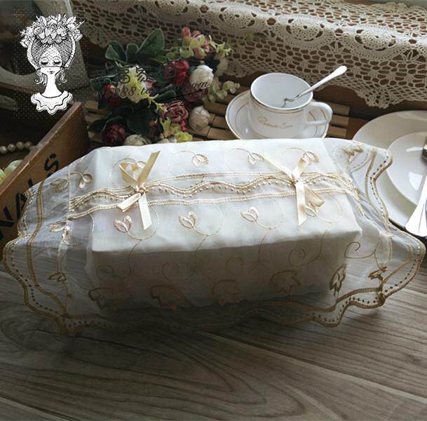 (New product in April)Foreign trade export original single POLYESTER Terlon yarn embroidered tissue set Toilet paper box set clearance