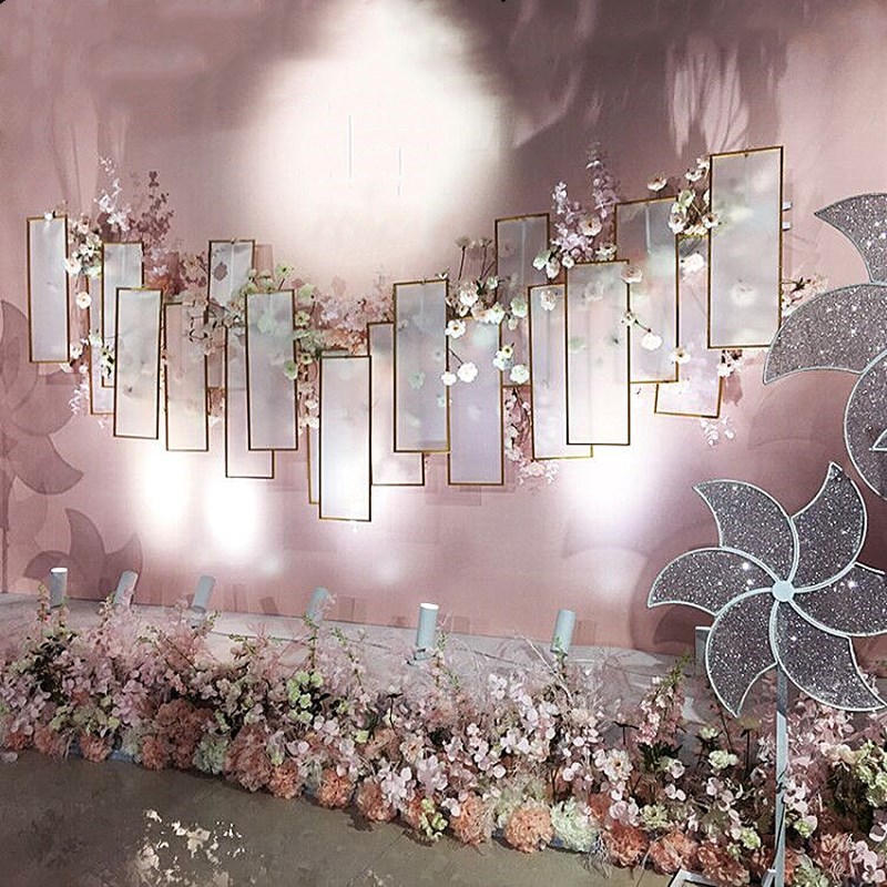 New Wedding Props Stage Background Decoration Iron Art Flower Art Creative Yingbin Area Swing Piece Film Screen