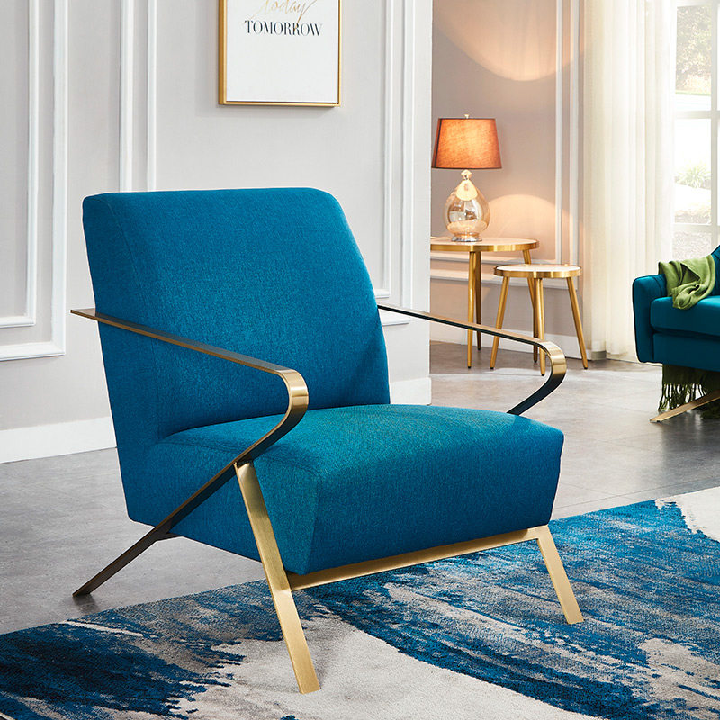 Light luxury postmodern minimalist living room single sofa chair study leisure tiger chair small apartment fabric sofa chair