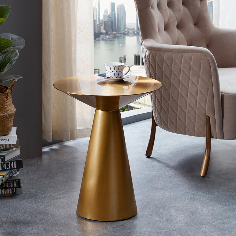 Nordic Light Luxury Stainless Steel Sofa side of several round mobile small corners of a few simple modern living room creative tea table