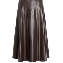ELLASSAY 24 autumn and winter new sheepskin avant-garde modern pleated mid-length half leather skirt for women