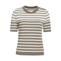 Ellassay Goethe 2024 printemps new Leasel striped brief commute 100 hitch-knitted sweatshirt woman