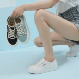 人本 Тканевая обувь на платформе, тонкие универсальные трендовые туфли для отдыха, осенняя