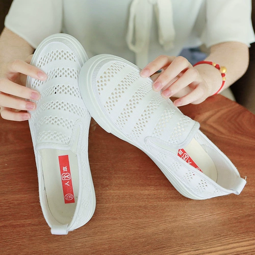 人本 Тканевая обувь, дышащие лоферы на плоской подошве, в корейском стиле