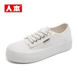 人本 Тканевая обувь на платформе, тонкие универсальные трендовые туфли для отдыха, осенняя