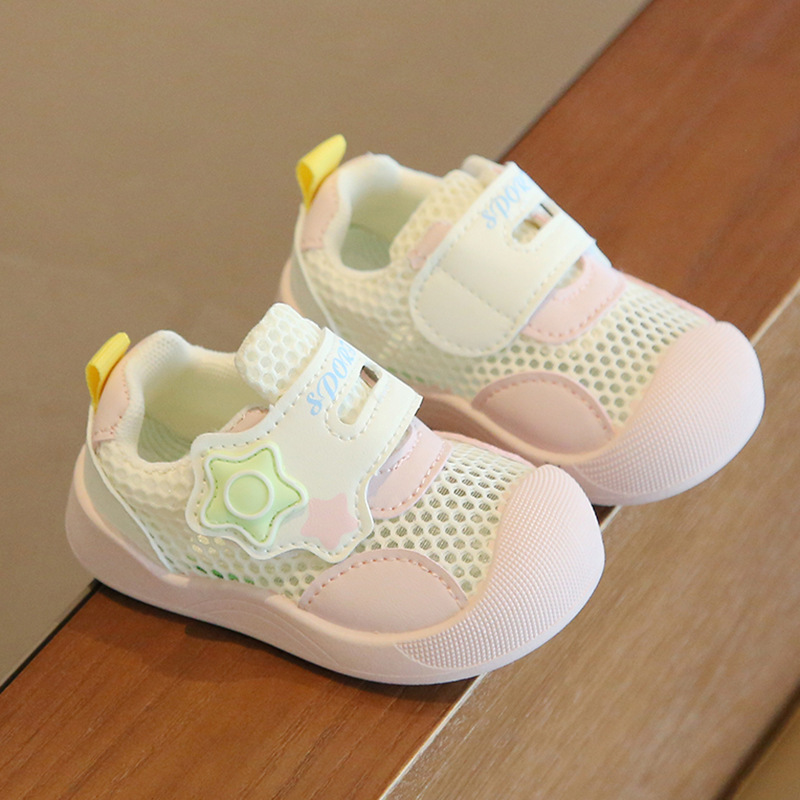 Spring and Summer New Baby Toddler Shoes, Non-Slip, Spring Soft-Soled Breathable Baby Girl Mesh Shoes, Baby Shoes for Sports