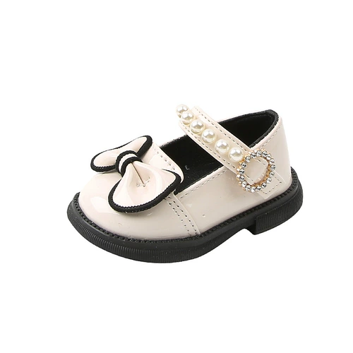 Детские туфли для кожаной обуви из жемчуга, обувь для раннего возраста для принцессы, 2023, осенние, мягкая подошва, 0-3 лет