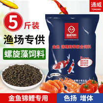 Tongwei goldfish koi fish food feed ornamental fish spirulina color-enhancing fish food small particles not muddy water 5 pounds