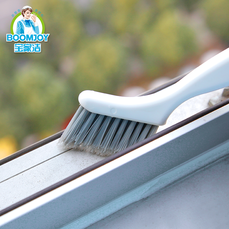 Window groove long handle brush dust collector double-sided deburring brush laundry brush window ash cleaning tool wipe window sill artifact