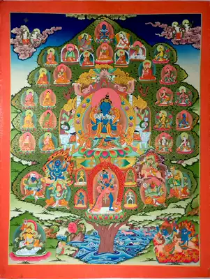Nepal Thangka pure hand-painted natural mineral pigment Diamond total conversion territory picture core 46 * 60cm