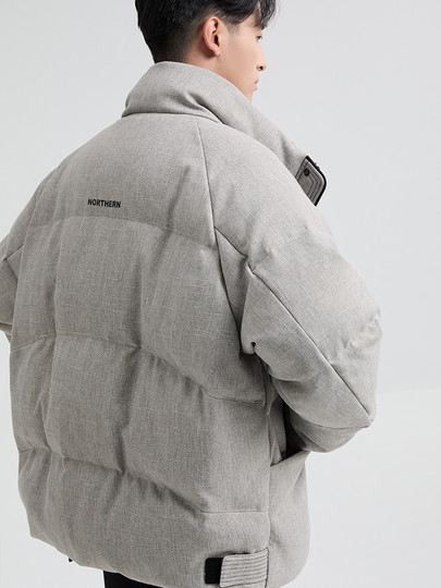 Premium texture men's stand collar down jacket winter new pocket design casual warm duck down thickened jacket