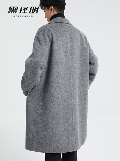 High-end detachable down lining wool double-sided woolen coat men's mid-length winter casual woolen coat