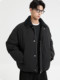 Black Ze Ming Knitted Splicing Lapel Down Jacket Men's 2025 Winter New Short Warm Bread Jacket