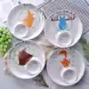 Jingdezhen creative simple multi-functional cartoon meal ceramic dumpling dish with vinegar dish Household dumpling dish Household dish
