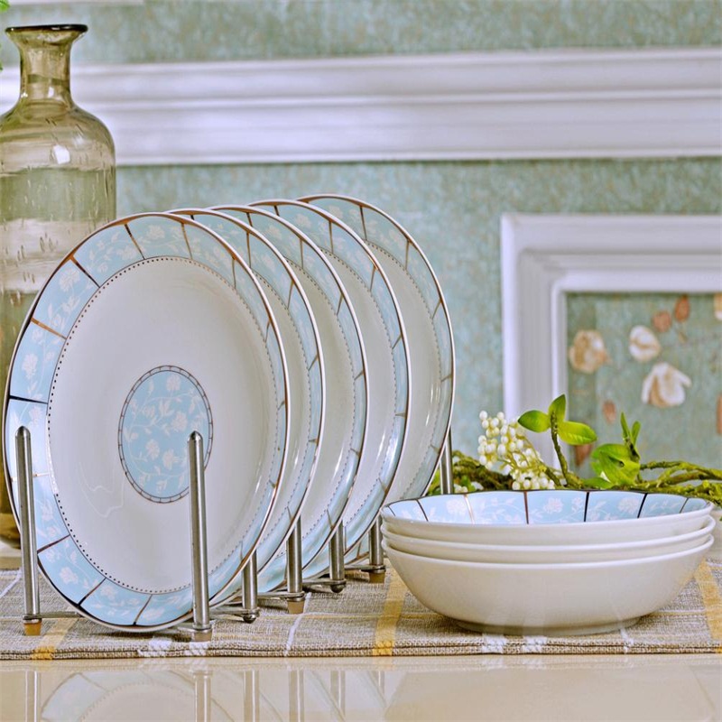 Jingdezhen Home Ceramics Round Dishes Tray Creative Minimu Steak Platoon Trays Trays Trays Dish DISHES Dish Suit
