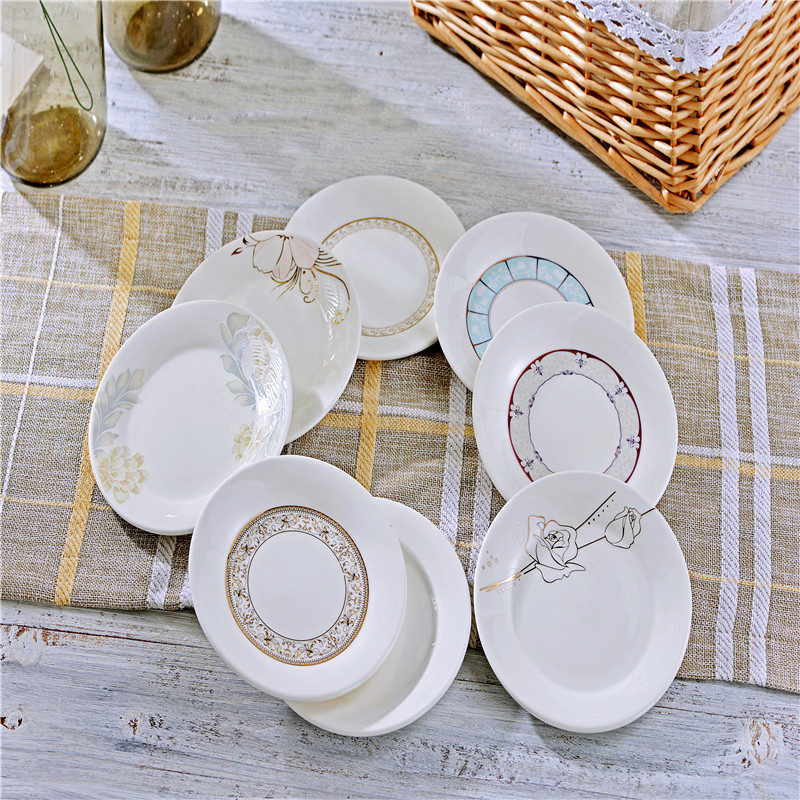 Home 6 Inch Ceramic Spinner Dish Table Refreshment Flat Pan Jingde Town Minimalist Ceramic Home Bone Dish Cutlery