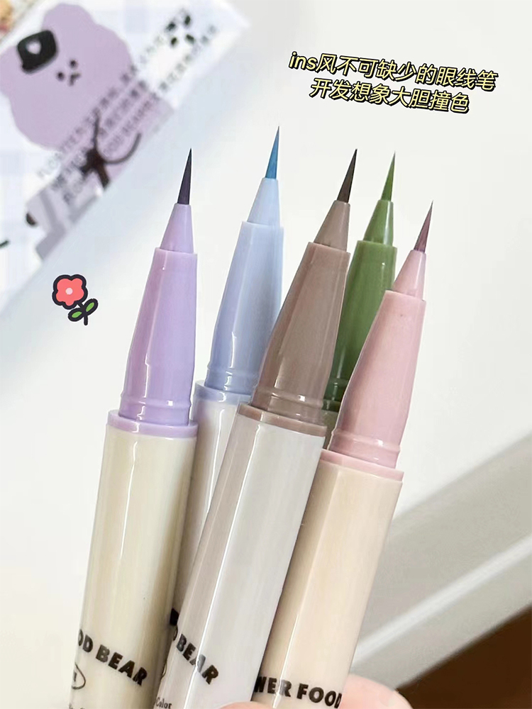 The colored eyelink pen is also too much of a finer, extremely fine sculpted eyelachline liquid pen lasting waterproof without fainting perspiration and no decolouration-Taobao