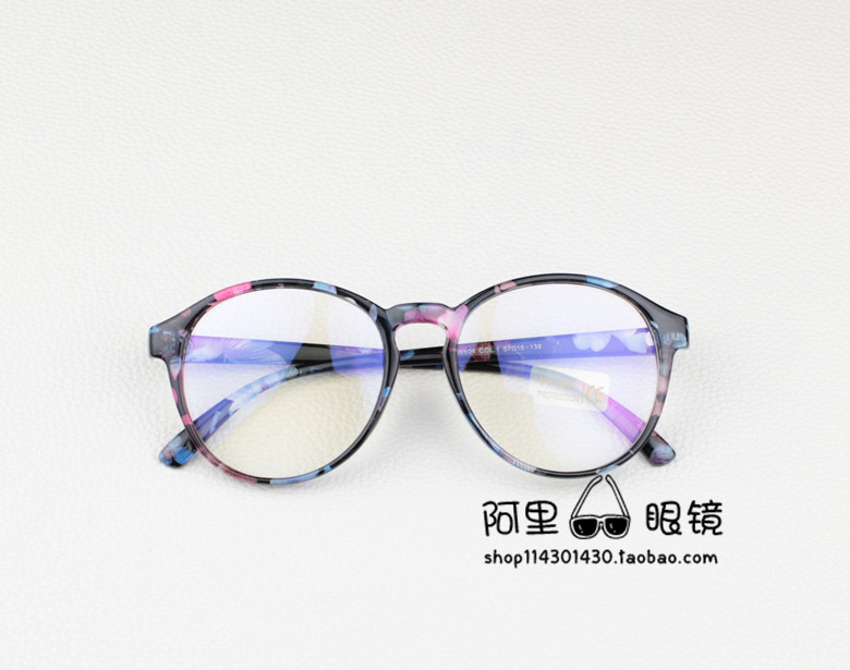 Retro kính khung cận thị leopard kính khung xu hướng thời trang đồng bằng nam giới và phụ nữ lớn màu đen vòng gương phẳng gọng kính cận