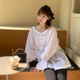 chic one-shoulder top spring new sexy mid-length women's babydoll long-sleeved loose white bottoming shirt