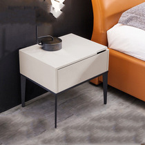Nordic Italian minimalist light luxury gray bedside tables Solid wood Modern minimalist bedroom storage storage bedside cabinets