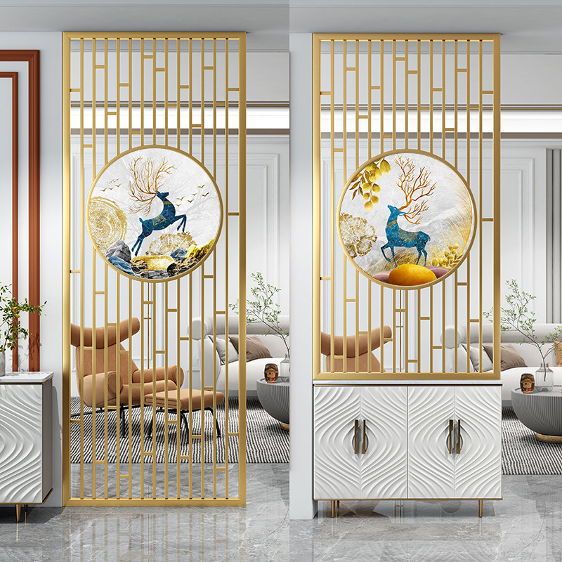 Modern metal wrought iron stainless steel with painted screen entry porch shoe cabinet modern lattice partition decoration customization