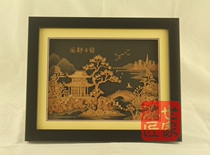 Rongcheng Fuzhou Sanbao traditional folk craft gifts cork painting cork painting soft wood carving Wu Zhisheng master Mindu ancient rhyme