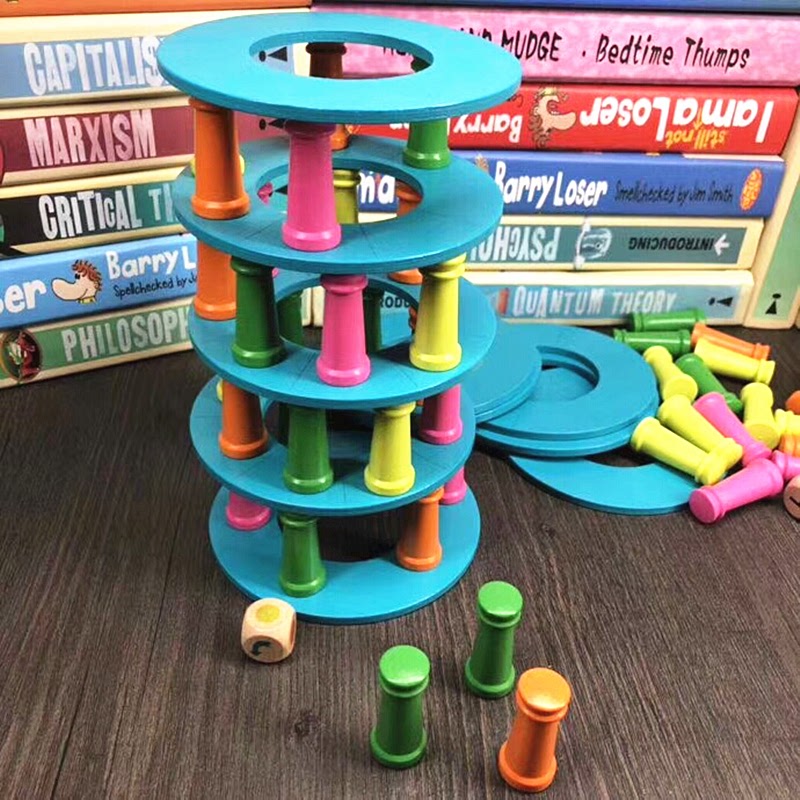 Pizza tower stacks stack stacks stacks of flying chess balance focus educational toys fun children's tabletop games