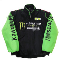 F1赛车服休闲秋冬棉衣复古个性嘻哈街头外套摩托骑行服全刺绣夹克