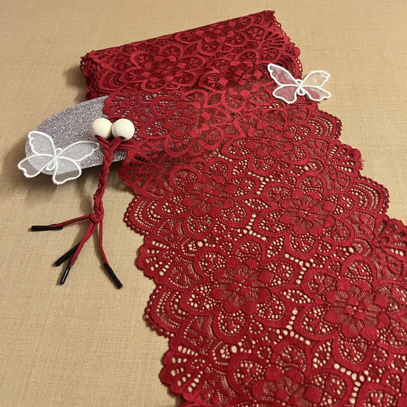 Red Elastic Lace Trim in Various Styles for Skirt Hems, Clothing Extensions, DIY Handmade Fabrics Red Elastic Lace Trim in Various Styles for Skirt Hems, Clothing Extensions, DIY Handmade Fabrics