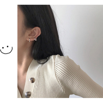 ins Simple geometric small ring earrings female Korean wild design sense sleep without picking stud earrings R116