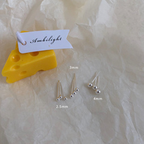 990 silver small round ball stud earrings silver beanie A price R063