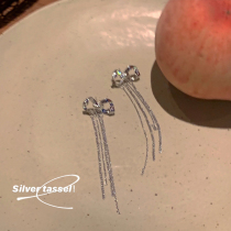 Yang surpassed the same bow earrings 2021 New Tide temperament tassel long earrings female earrings earrings